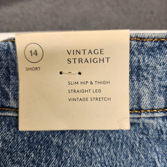Universal Thread Jeans Womens 14 Short Blue Vintage Straight Denim Stretch NEW - Picture 12 of 16